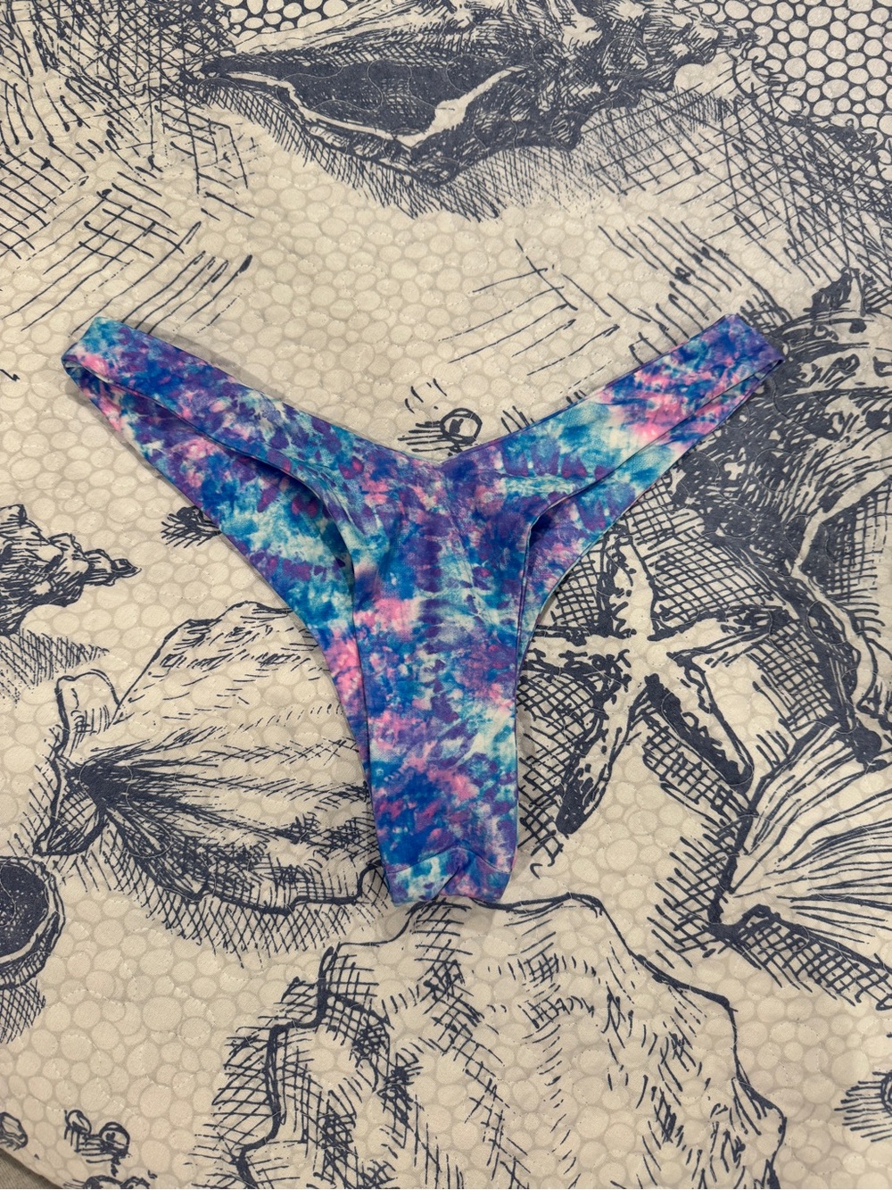 Kulani Kinis Water Baby Thong Bikini Bottoms in Blue, Purple & Pink
